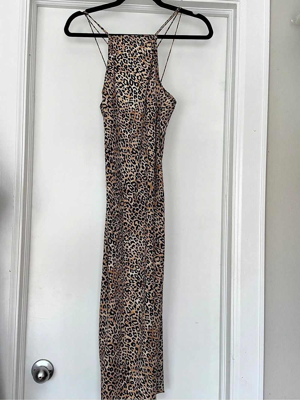 Vintage silence + noise Leopard Print Midi Slip Dress
